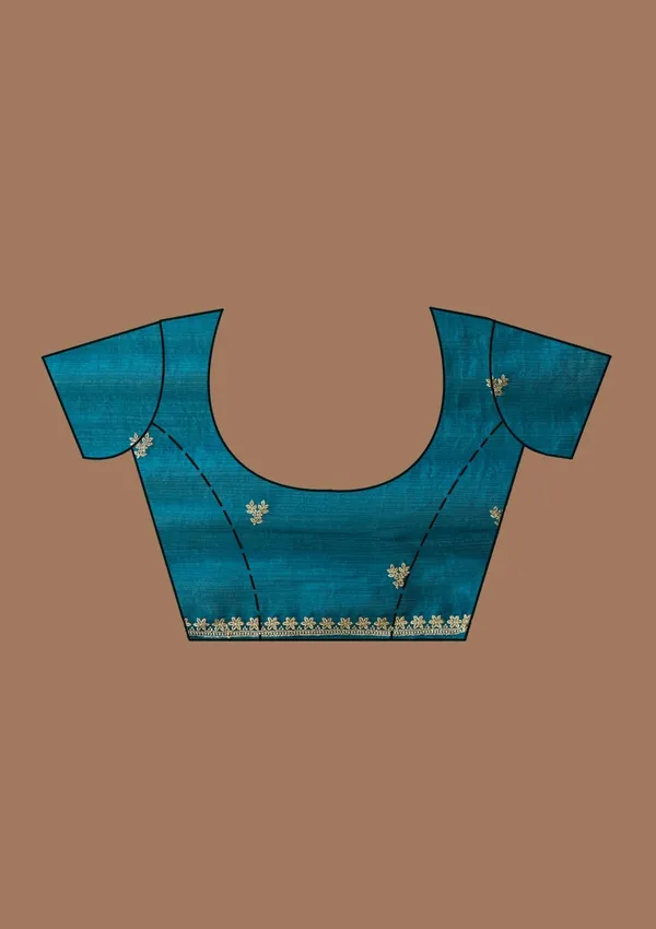 Peacock_Blue_Zariwork_Gold_Tissue_Saree