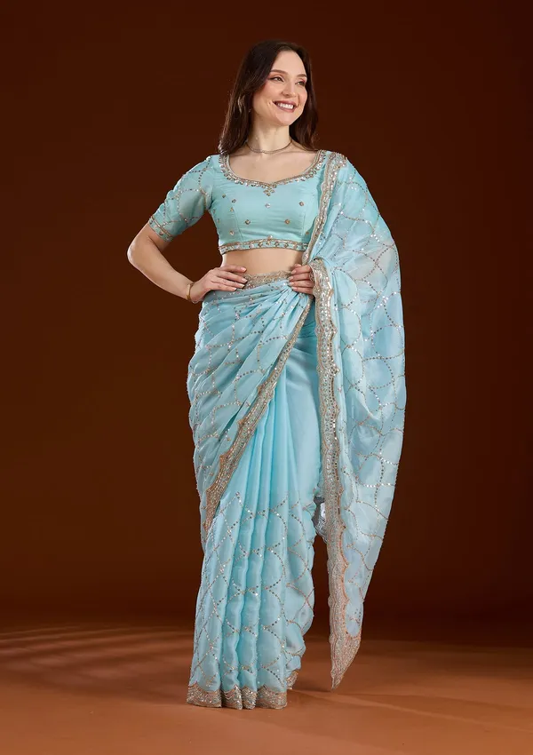 Sky_Blue_Sequins_Tissue_Saree