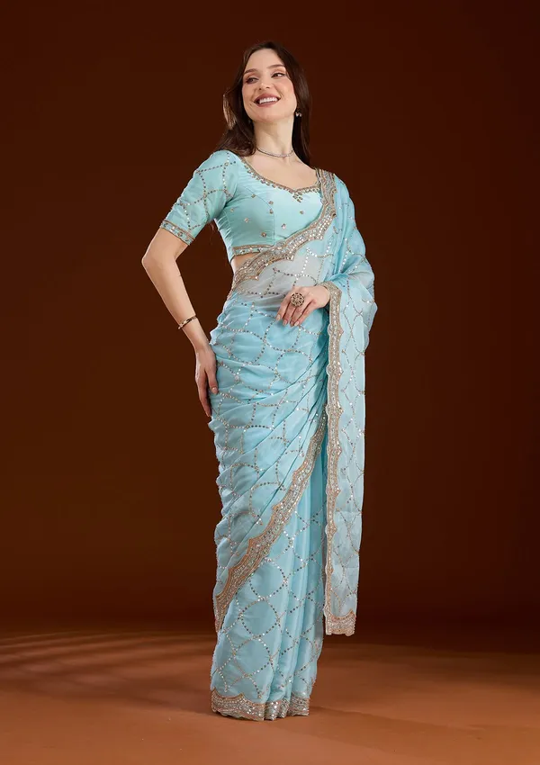Sky_Blue_Sequins_Tissue_Saree