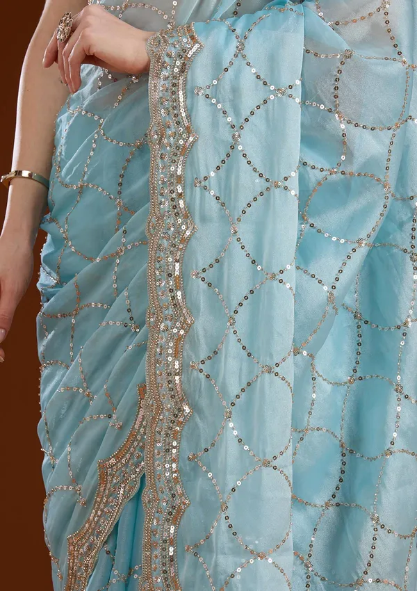 Sky_Blue_Sequins_Tissue_Saree