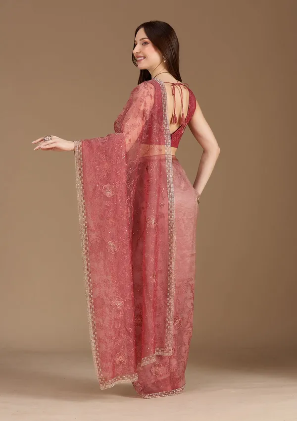 Rust_Threadwork_Tissue_Saree