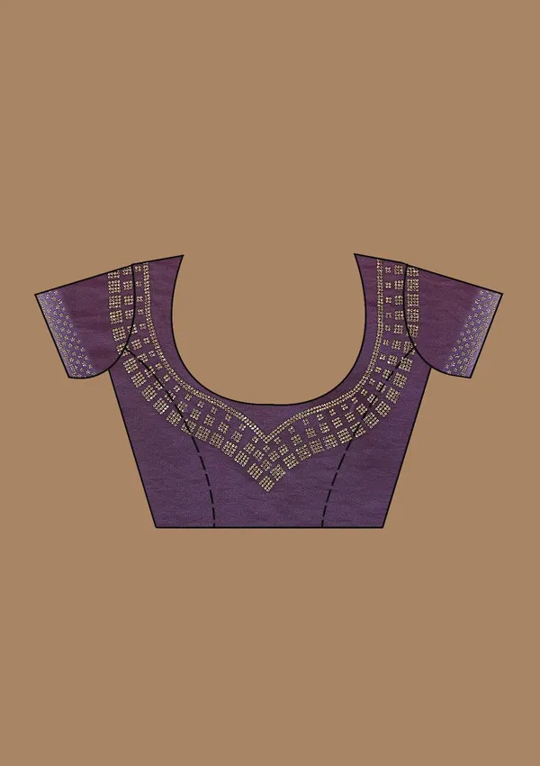Lavender_Stonework_Gold_Organza_Saree