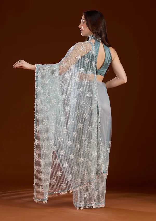 Sky_Blue_Sequins_Net_Saree