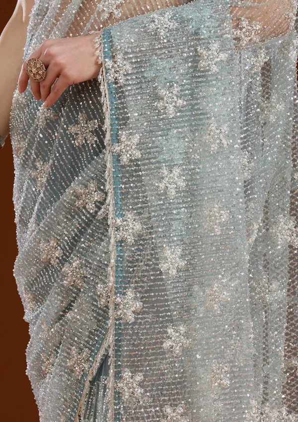 Sky_Blue_Sequins_Net_Saree