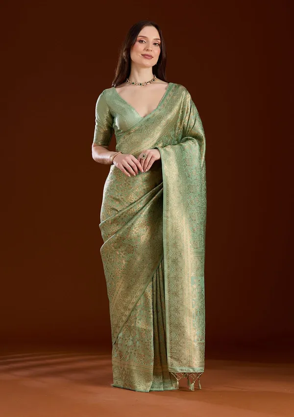 Pista_Green_Zariwork_Art_Silk_Silk_Saree