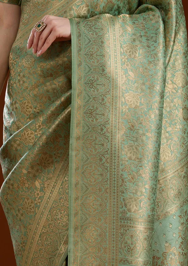 Pista_Green_Zariwork_Art_Silk_Silk_Saree