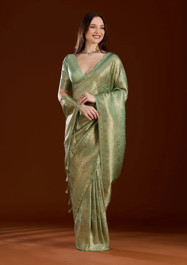 Pista_Green_Zariwork_Art_Silk_Silk_Saree
