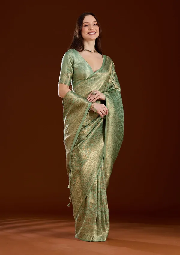 Pista_Green_Zariwork_Art_Silk_Silk_Saree