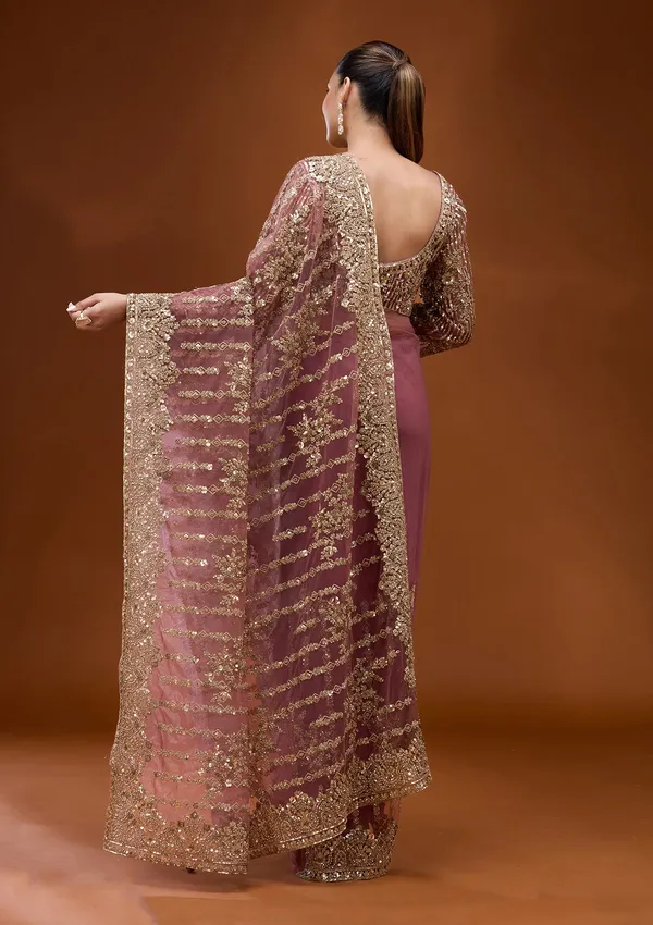 Onion_Pink_Cording_Net_Saree