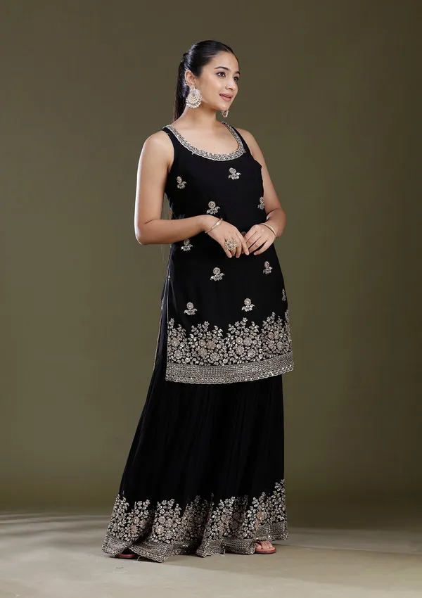Black_Sequins_Tissue_Readymade_Salwar_Suit