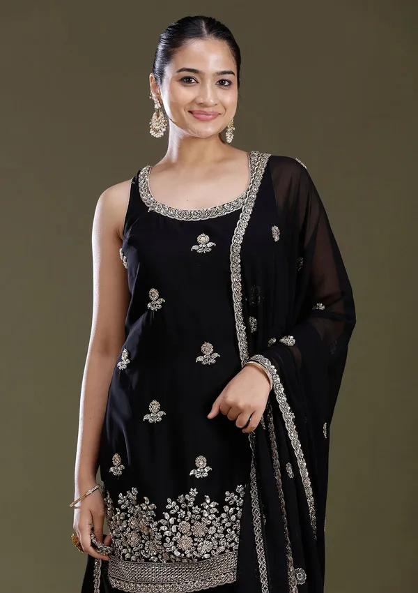 Black_Sequins_Tissue_Readymade_Salwar_Suit