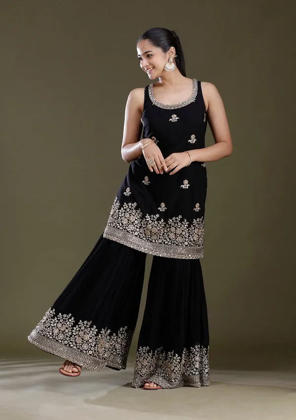 Black_Sequins_Tissue_Readymade_Salwar_Suit