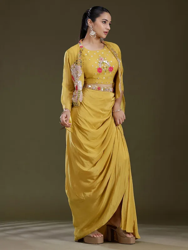 Mustard_Yellow_Threadwork_Satin_Readymade_Salwar_Suit