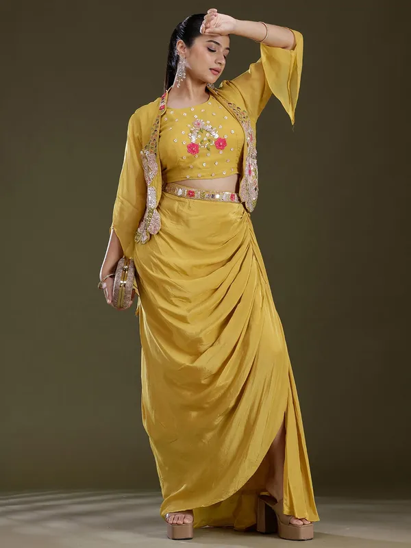 Mustard_Yellow_Threadwork_Satin_Readymade_Salwar_Suit