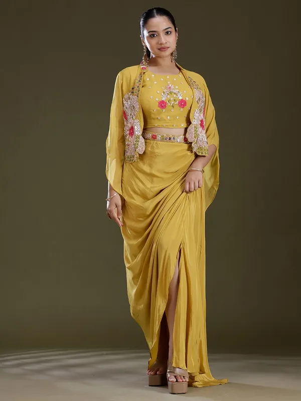 Mustard_Yellow_Threadwork_Satin_Readymade_Salwar_Suit
