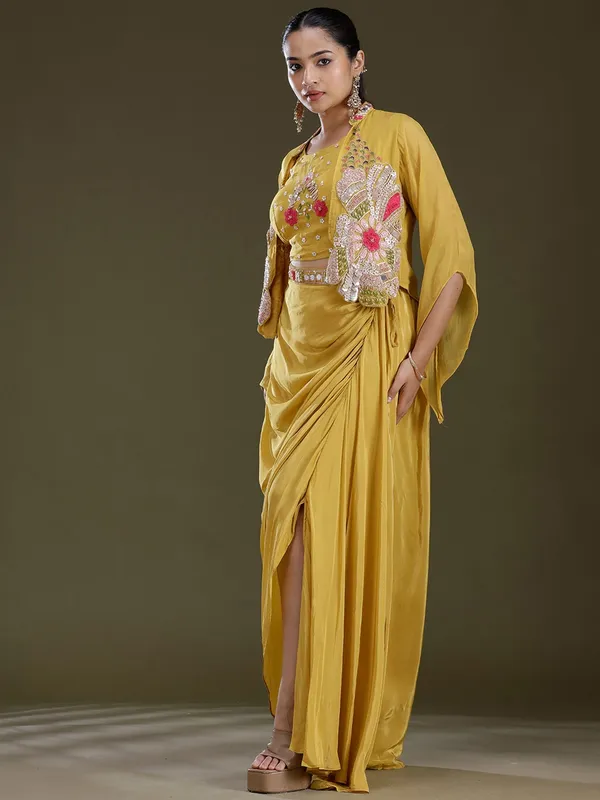 Mustard_Yellow_Threadwork_Satin_Readymade_Salwar_Suit