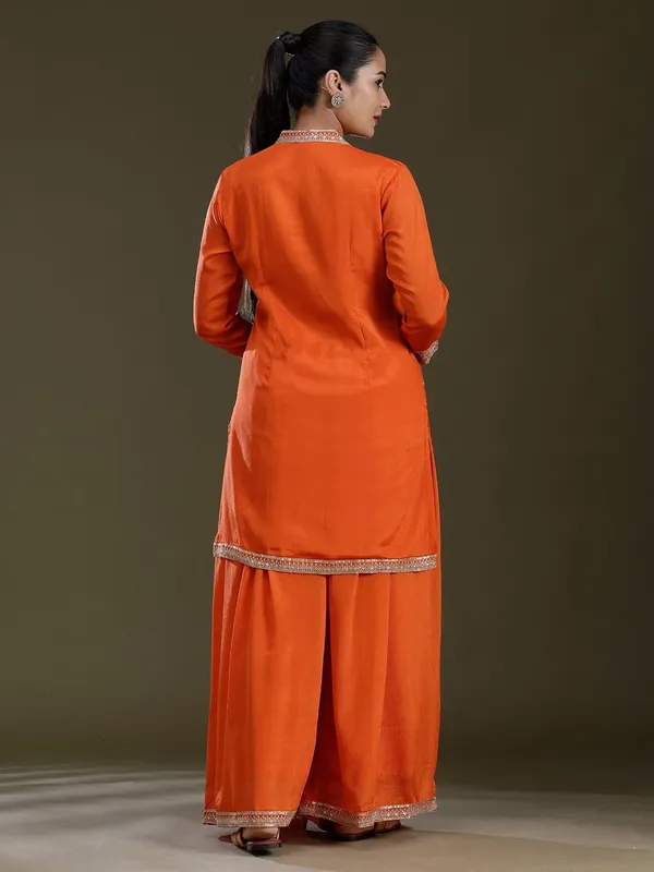 Orange_Zariwork_Gold_Chinon_Readymade_Salwar_Suit