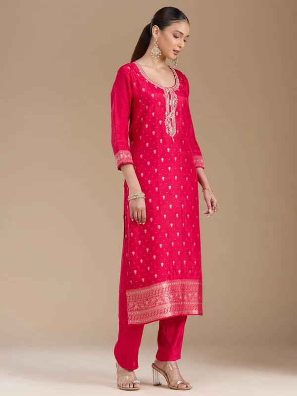 Rani_Pink_Sequins_Soft_Raw_Silk_Readymade_Salwar_Suit