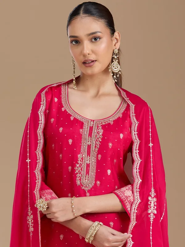 Rani_Pink_Sequins_Soft_Raw_Silk_Readymade_Salwar_Suit