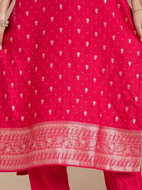 Rani_Pink_Sequins_Soft_Raw_Silk_Readymade_Salwar_Suit