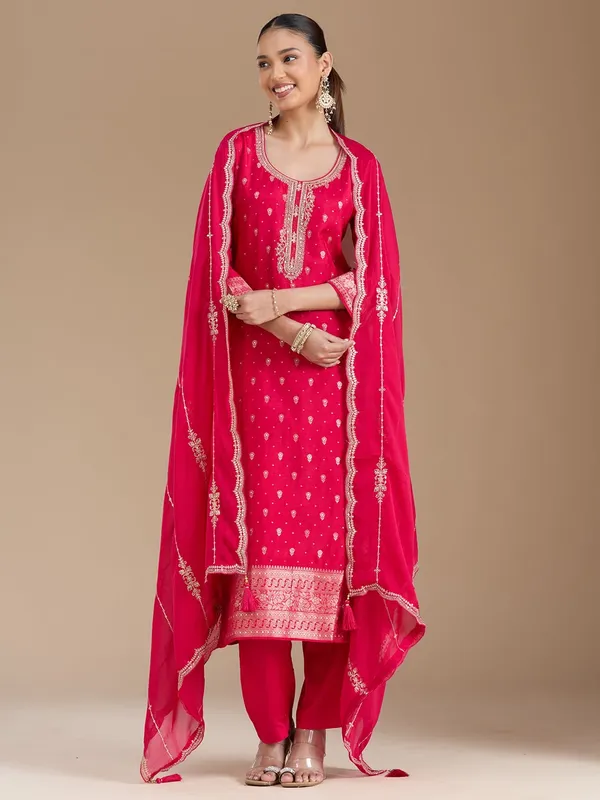 Rani_Pink_Sequins_Soft_Raw_Silk_Readymade_Salwar_Suit