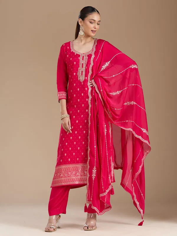 Rani_Pink_Sequins_Soft_Raw_Silk_Readymade_Salwar_Suit