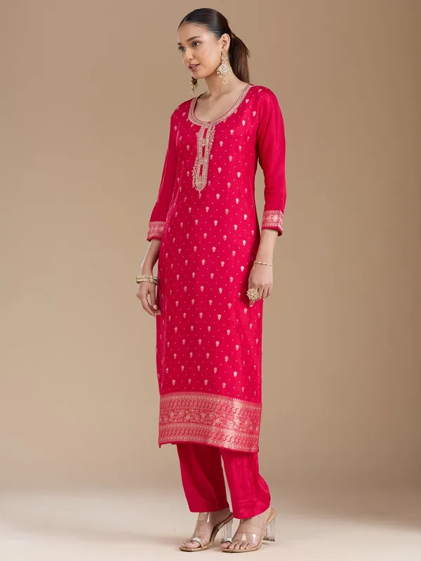 Rani_Pink_Sequins_Soft_Raw_Silk_Readymade_Salwar_Suit