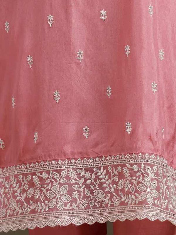 Peach_Threadwork_Dola_Silk_Readymade_Salwar_Suit
