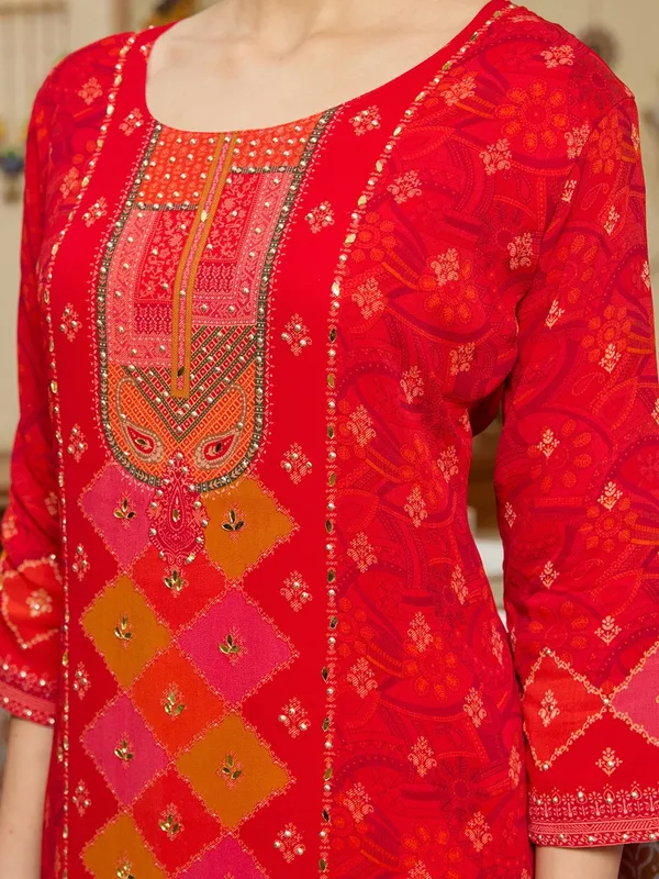 Red_Stonework_Tissue_Readymade_Salwar_Suit