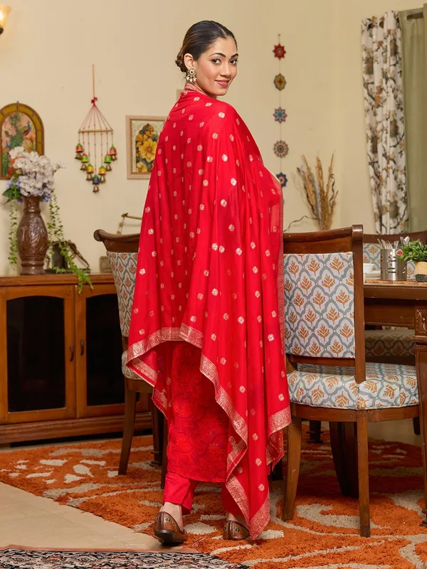 Red_Stonework_Tissue_Readymade_Salwar_Suit