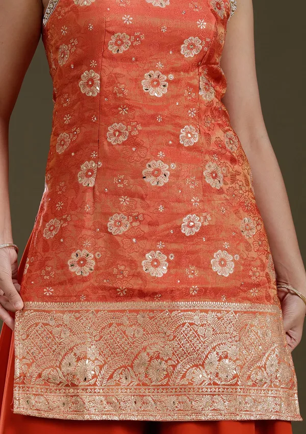 Orange_Cutdana_Brocade_Readymade_Salwar_Suit