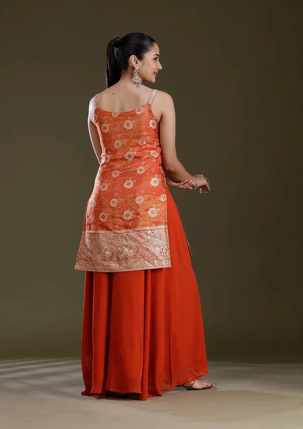 Orange_Cutdana_Brocade_Readymade_Salwar_Suit