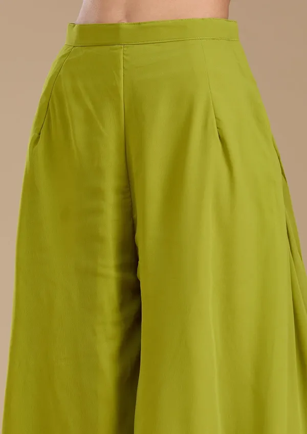 Parrot_Green_Cutdana_Brocade_Readymade_Salwar_Suit