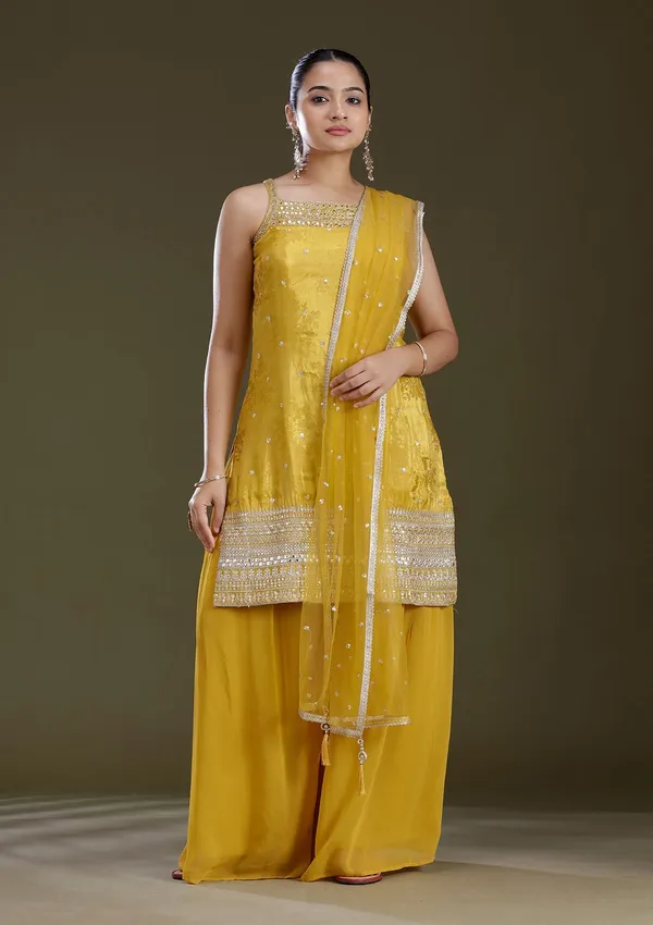 Yellow_Zariwork_Gold_Tissue_Readymade_Salwar_Suit