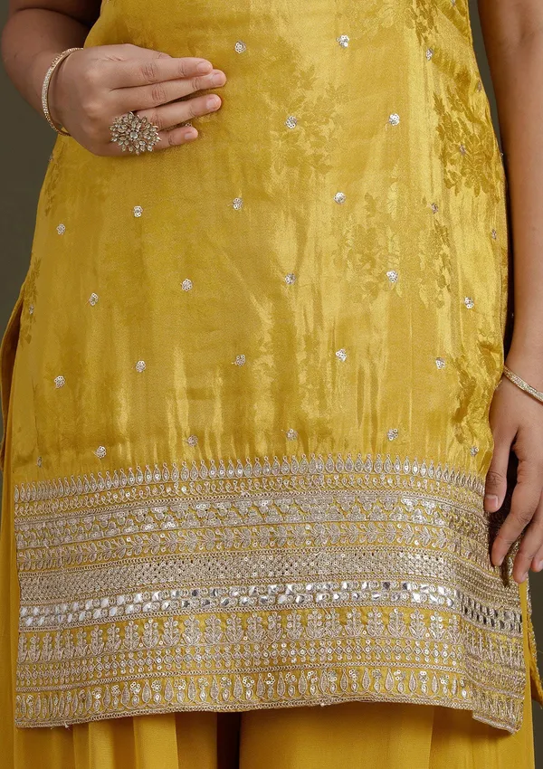 Yellow_Zariwork_Gold_Tissue_Readymade_Salwar_Suit