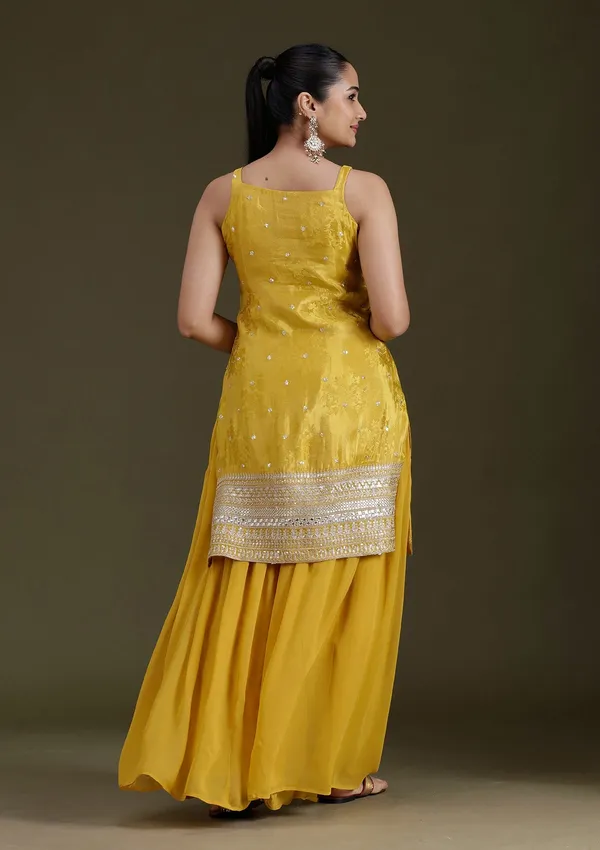 Yellow_Zariwork_Gold_Tissue_Readymade_Salwar_Suit