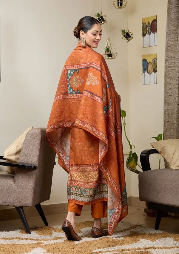 Orange_Cutdana_Satin_Readymade_Salwar_Suit