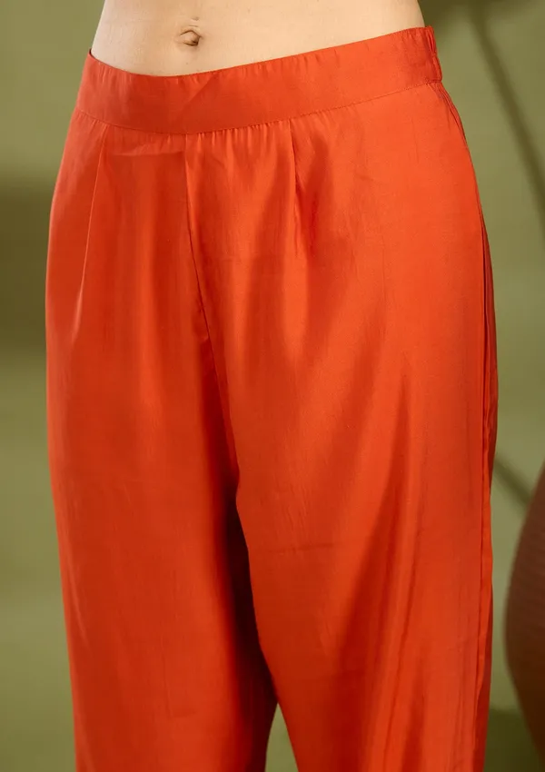 Rust_Cutdana_Chanderi_Readymade_Salwar_Suit