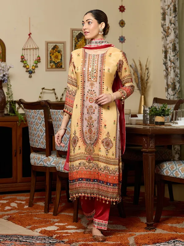 Yellow_Mirrorwork_Crepe_Readymade_Salwar_Suit
