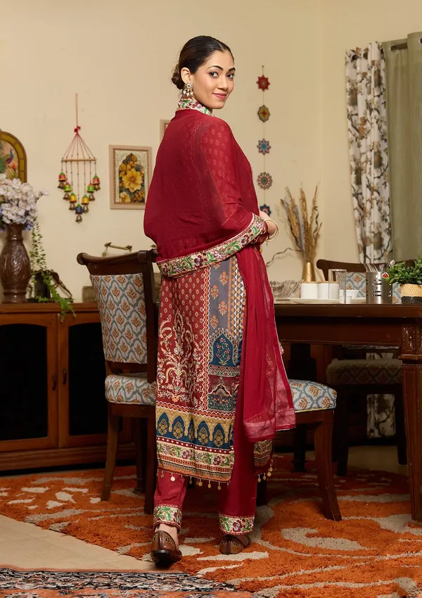 Brown_Mirrorwork_Crepe_Readymade_Salwar_Suit