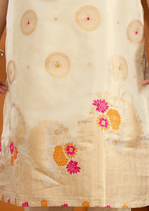 Beige_No_Work_Plain_Brocade_Readymade_Salwar_Suit