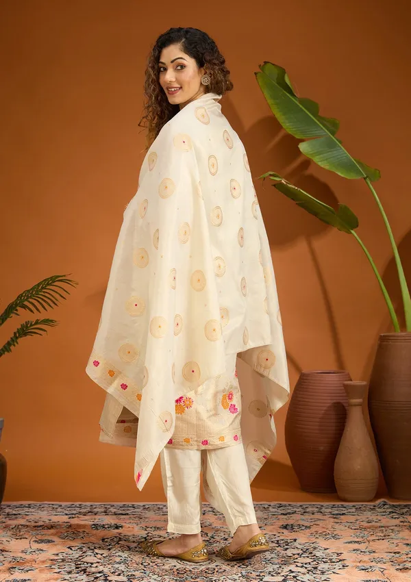 Beige_No_Work_Plain_Brocade_Readymade_Salwar_Suit