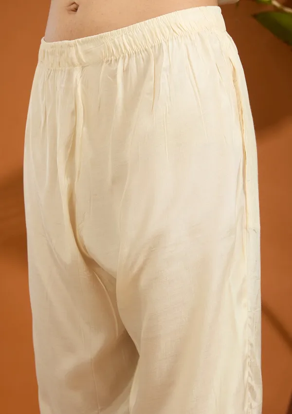 Beige_No_Work_Plain_Brocade_Readymade_Salwar_Suit