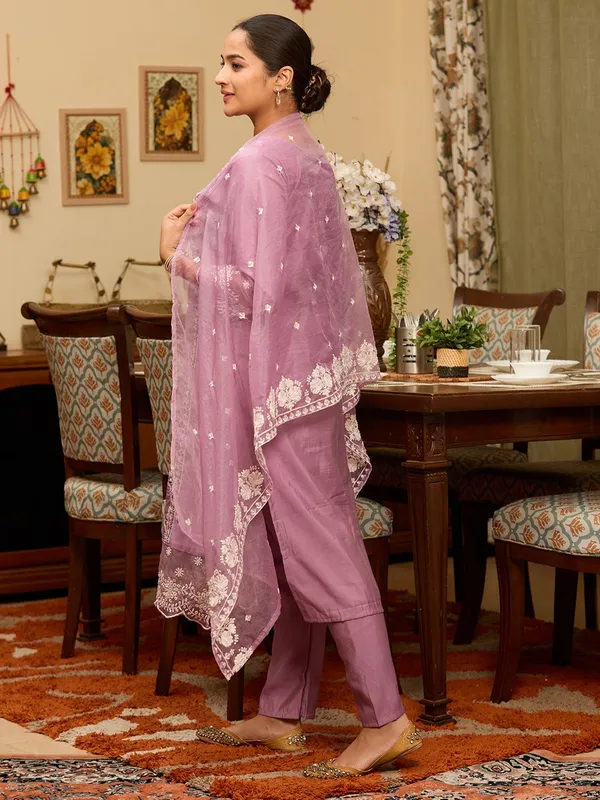 Mauve_Threadwork_Chanderi_Readymade_Salwar_Suit