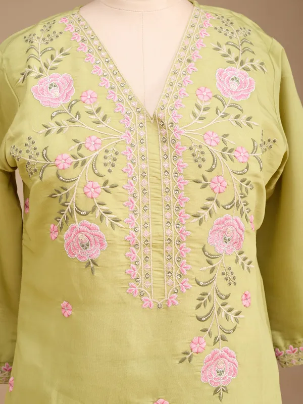 Pista_Green_Threadwork_Soft_Raw_Silk_Readymade_Salwar_Suit