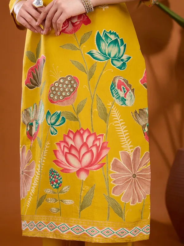 Mustard_Yellow_Threadwork_Soft_Raw_Silk_Readymade_Salwar_Suit