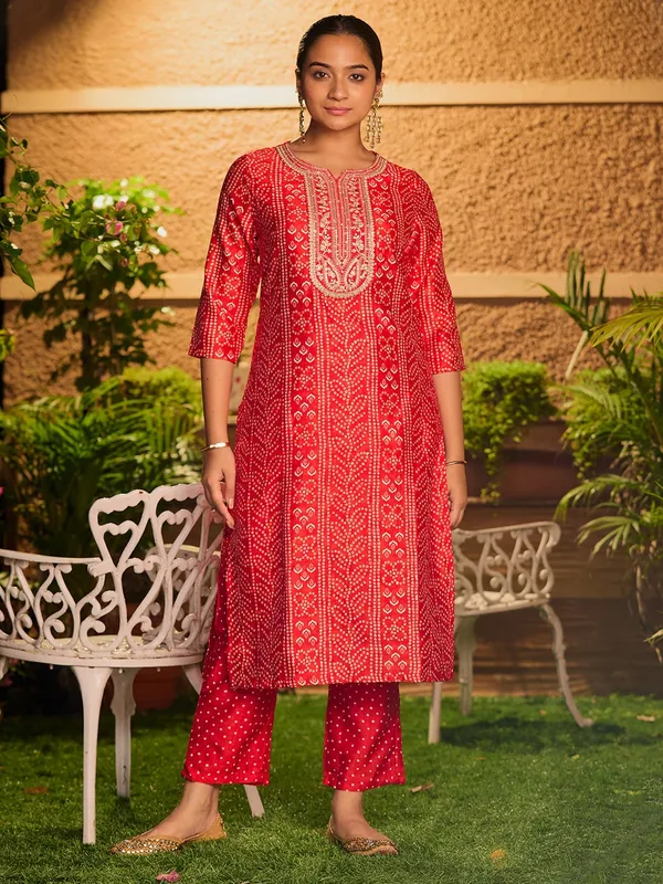 Red_Cording_Raw_Silk_Readymade_Salwar_Suit