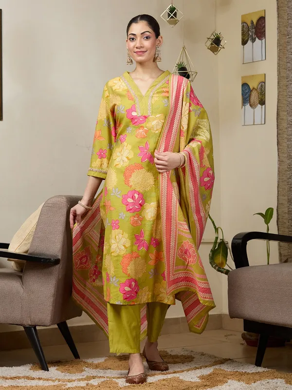 Pista_Green_Cording_Soft_Raw_Silk_Readymade_Salwar_Suit