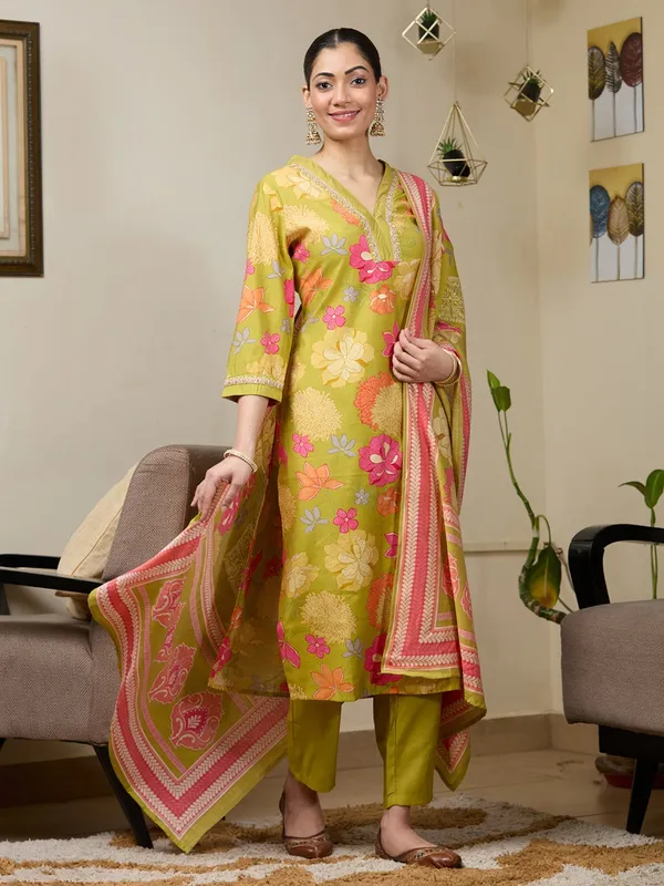 Pista_Green_Cording_Soft_Raw_Silk_Readymade_Salwar_Suit