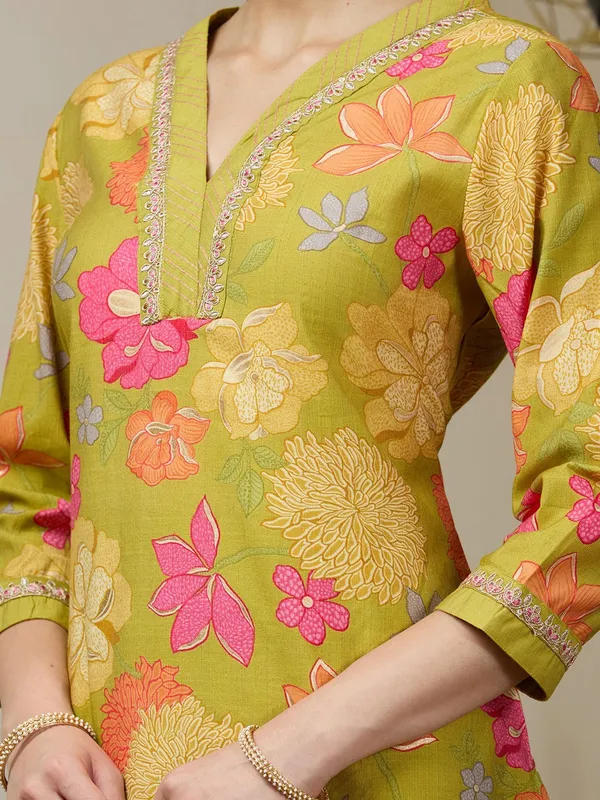 Pista_Green_Cording_Soft_Raw_Silk_Readymade_Salwar_Suit